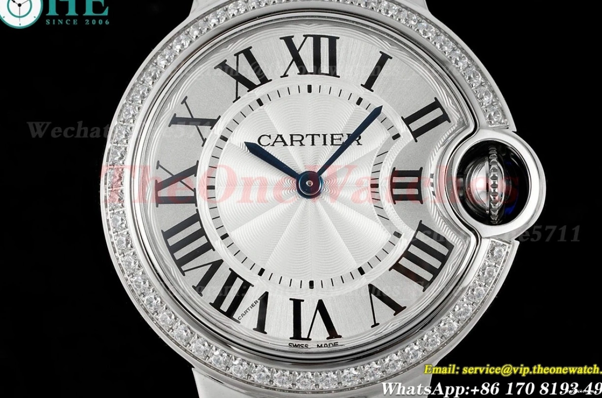 Ballon Dia 33mm White De Bleu SS SS Dial Quartz Cartier AF 0417
